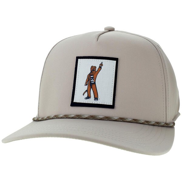 stone caddy hat with Penn State Nittany Lion Mascot patch